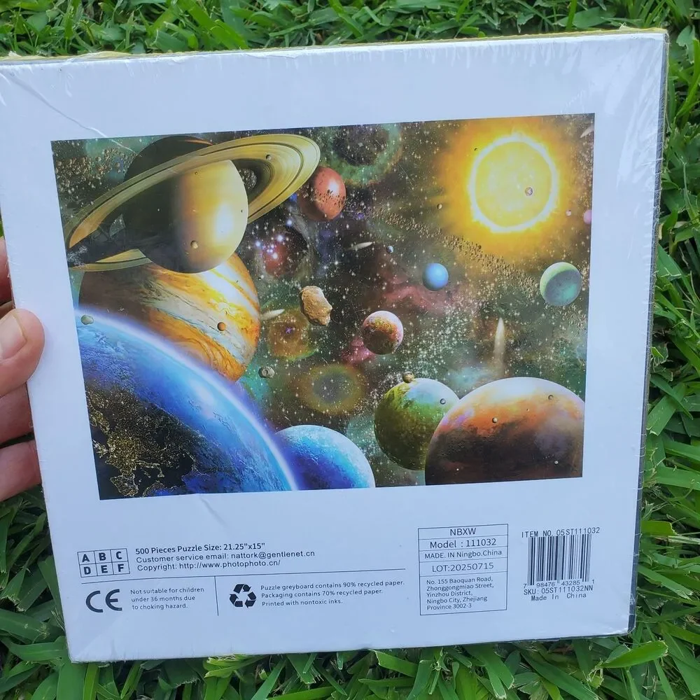 Nattork 500 Piece Solar System Puzzle for Families - NEW,  Sealed